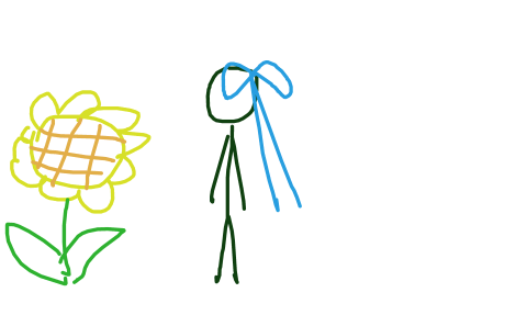 向日葵 温柔学姐感 头发有个的蓝色大缎带 by 心碎喵喵露 2026/1/10